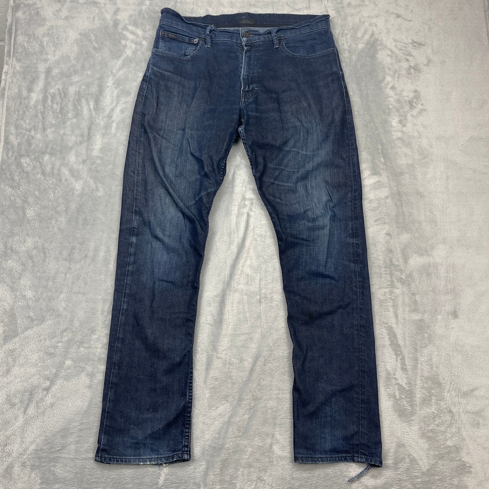 Polo Ralph Lauren Jeans Mens 33x32 Blue Denim Dark Wash Straight Leg Outdoor
